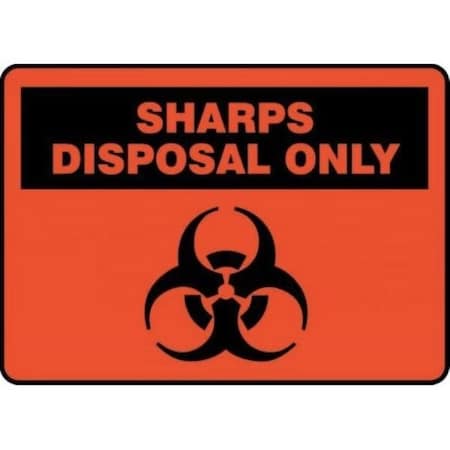 Accuform Safety Sign SHARPS DISPOSAL ONLY 10 in MBHZ521VA